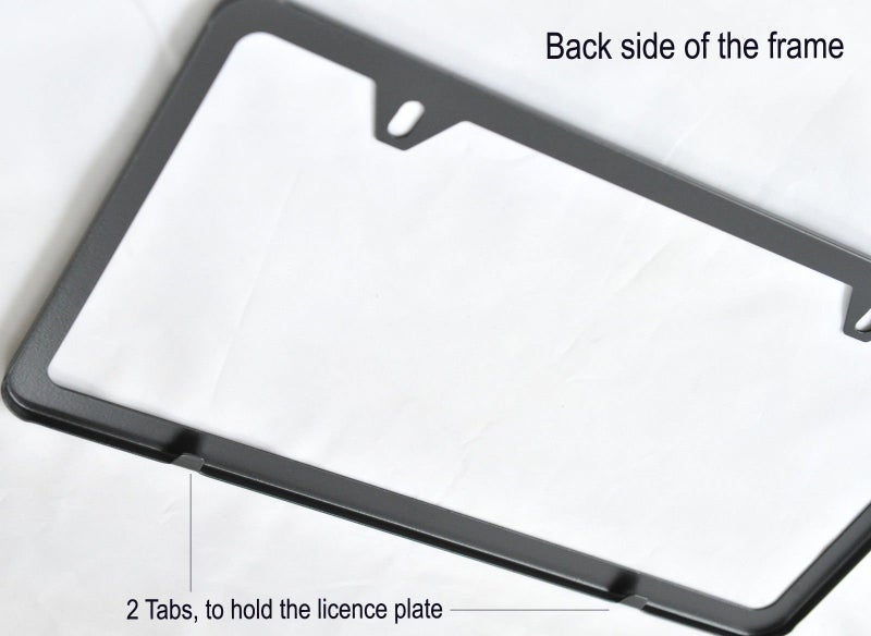 LFPartS Slim Style Polished Stainless Steel License Plate Frame Gunmetal Black Finish - Image 2
